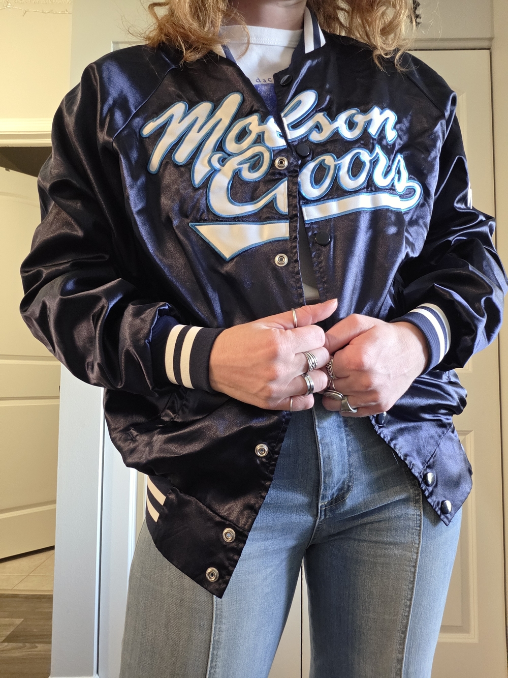 Molsom CoorsNavy and White Bomber Jacket - Adult M